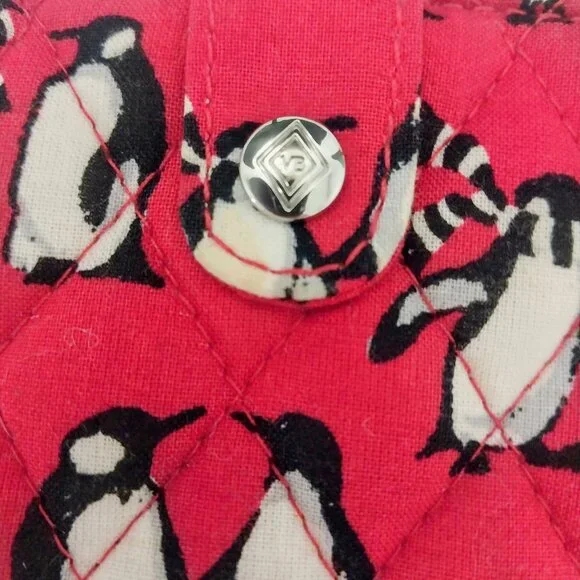 Vera Bradley RFID Wallet Wristlet in Playful Penguins Red - Picture 3 of 13